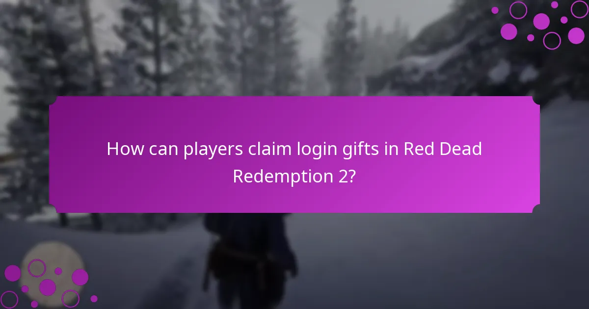 How can players claim login gifts in Red Dead Redemption 2?